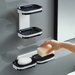 Soap Holder- double layers with free suction 2