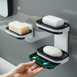 Soap Holder- double layers with free suction 4