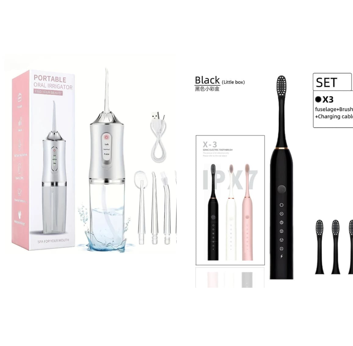 MEGA ORAL CARE COMBO(brush& flosser)